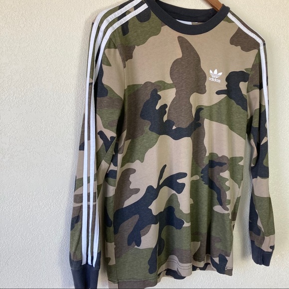 Adidas Originals Men's Camo Long Sleeve Tee - Picture 4 of 9
